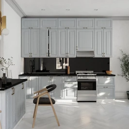 Кухня трехуровневая Ницца 3000 Дуб серый МДФ ПВХ прямая Кухня трехуровневая Ницца 3000 Дуб серый МДФ ПВХ прямая