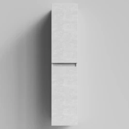 Пенал Бест 30 (2 двери) подвесной, Белый камень ПВХ 57805, правый, бельевая корзина