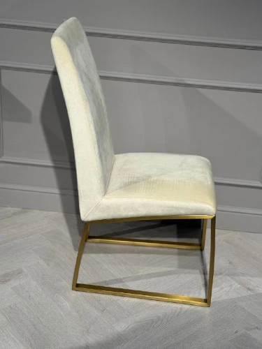 Стул обеденный Милан MC819-BG-1, 63х45х99, бежевый/матовое золото