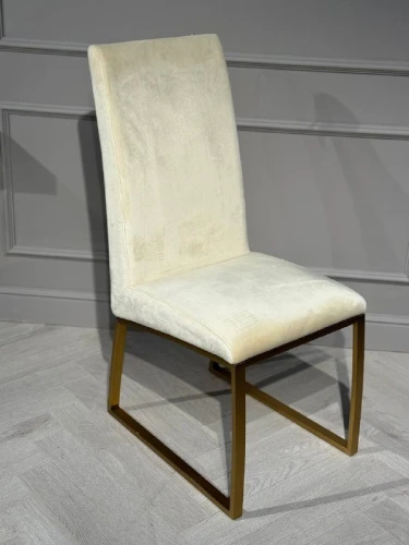 Стул обеденный Милан MC819-BG-1, 63х45х99, бежевый/матовое золото
