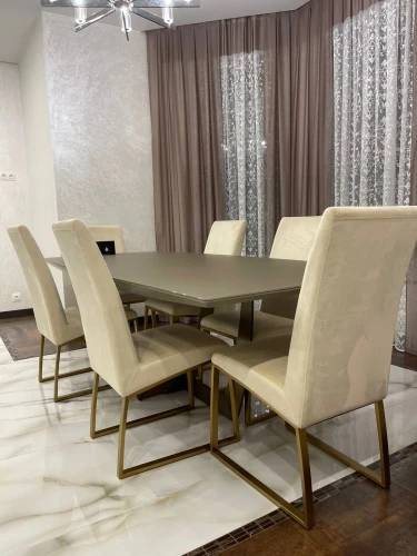 Стул обеденный Милан MC819-BG-1, 63х45х99, бежевый/матовое золото