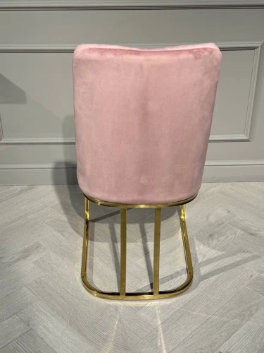 Стул обеденный Пресли DX-2055, 45х44х92, пыльная роза/золотой