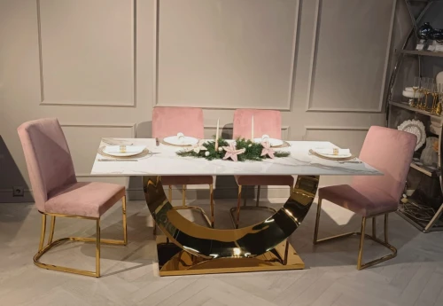 Стул обеденный Пресли DX-2055, 45х44х92, пыльная роза/золотой