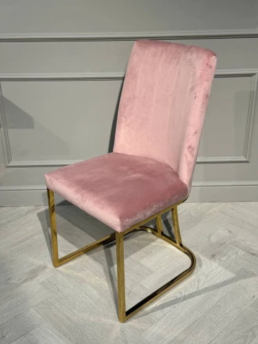 Стул обеденный Пресли DX-2055, 45х44х92, пыльная роза/золотой