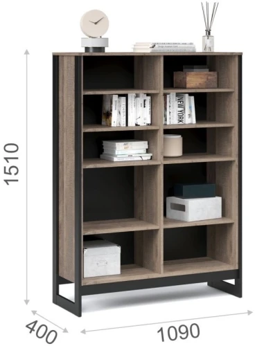 Витрина низкая «Стокгольм» 2д2в, Дуб гранж песочный/Железный камень