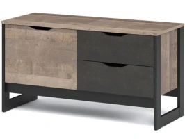 Тумба «Стокгольм» 1д2ящ, Дуб гранж песочный/Железный камень