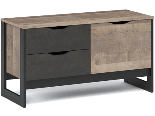 Тумба «Стокгольм» 1д2ящ, Дуб гранж песочный/Железный камень