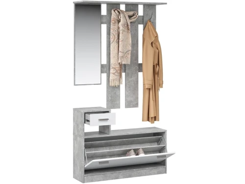 Прихожая «Интер» со шкафом, Ателье светлый/белый