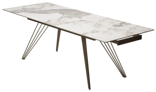 Стол ACERRA NEW 160 GLOSS LUXURY PANDORA SOLID CERAMIC/ каркас цвета шампань, ®DISAUR