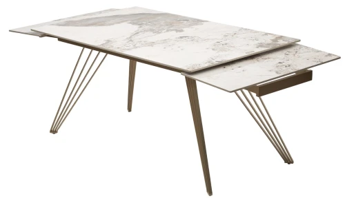 Стол ACERRA NEW 160 GLOSS LUXURY PANDORA SOLID CERAMIC/ каркас цвета шампань, ®DISAUR