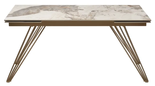 Стол ACERRA NEW 160 GLOSS LUXURY PANDORA SOLID CERAMIC/ каркас цвета шампань, ®DISAUR