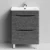 Тумба Адель 60  напольный, Серый камень ПВХ 57806 Vodok с раковиной в комплекте