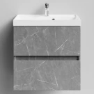 Тумба Бест 60 подвесной, Мрамор Серый софт тач ПВХ 4044-1 Vodok с раковиной в комплекте Тумба Бест 60 подвесной, Мрамор Серый софт тач ПВХ 4044-1 Vodok с раковиной в комплекте