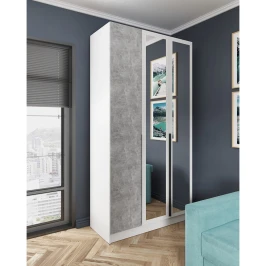 Распашной шкаф с зеркалом Мадрид 1.2, ателье светлое