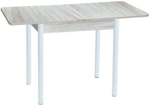 Эко 80х60 стол обеденный раскладной / Ясень светлый/белый