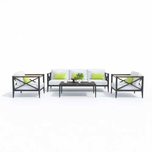 Лаунж зона VERITA  белая - каркас карбон