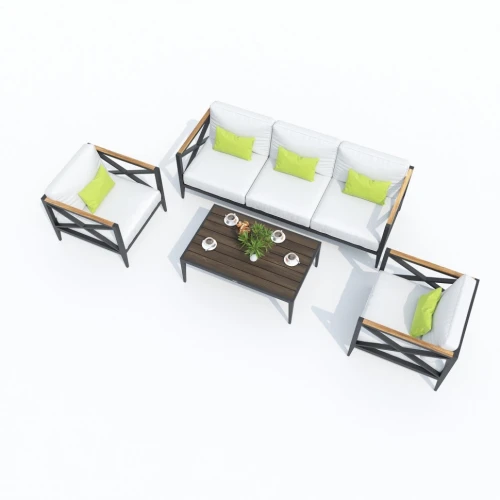 Лаунж зона VERITA  белая - каркас карбон