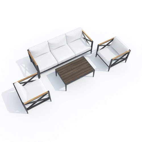 Лаунж зона VERITA  белая - каркас карбон