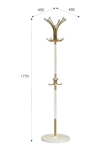 Вешалка напольная Д 1 золото/ слоновая кость