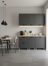 Готовый кухонный гарнитур МК Аленушка 1,6м в.4 Магнолия Сталь,скоба черный,сонома