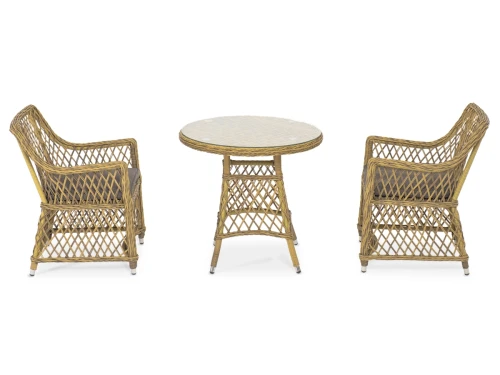 "Эспрессо - 80 L" обеденная группа плетеная, цвет соломенный