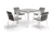 "Венето" обеденная группа на 4 персоны со стульями "Марокко", каркас белый, роуп серый