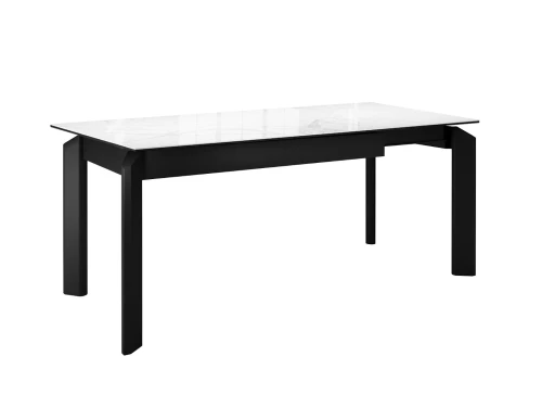 Стол DikLine KT140 керамика белый мрамор С39 глянец/опоры черные (2 уп)