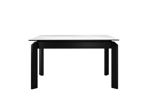 Стол DikLine KT140 керамика белый мрамор С39 глянец/опоры черные (2 уп)