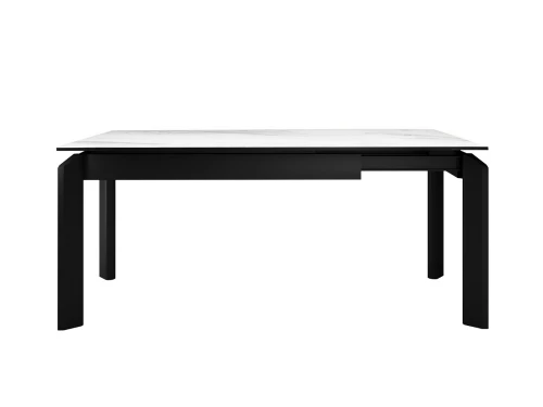 Стол DikLine KT140 керамика белый мрамор С39 глянец/опоры черные (2 уп)