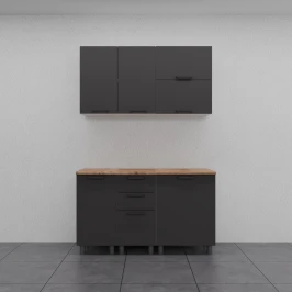 МК Аленушка 1,4м с ящ. Лаванда Сталь,скоба черный,сонома