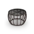 Стол ЛОТУС D630 Шоколад металлик искусственный ротанг