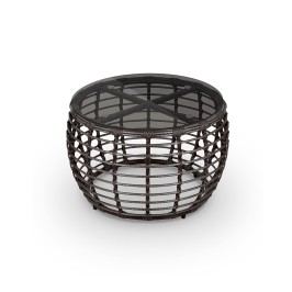 Стол ЛОТУС D630 Шоколад металлик искусственный ротанг