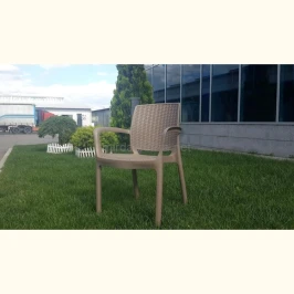 Стул с подлокотниками уличный Невада цвет кофе