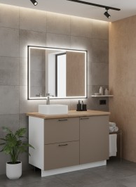 ВГ 1200 Крем/Белый гладкий Арника РМ (со столешницей) в.2