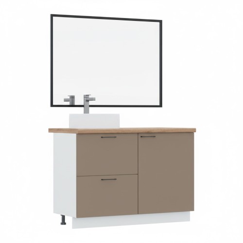 ВГ 1200 Крем/Белый гладкий Арника РМ (со столешницей) в.2