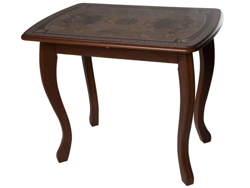 Стол М58 «Альба» мини стекло ДП1-02-06, Инкрустация, мореная береза