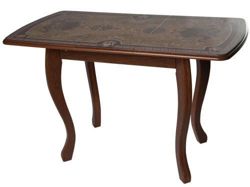 Стол М58 «Альба» мини стекло ДП1-02-06, Инкрустация, мореная береза