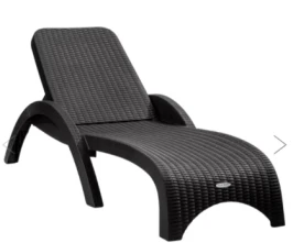 Лежак RATTAN арт., пластик (антрацит)