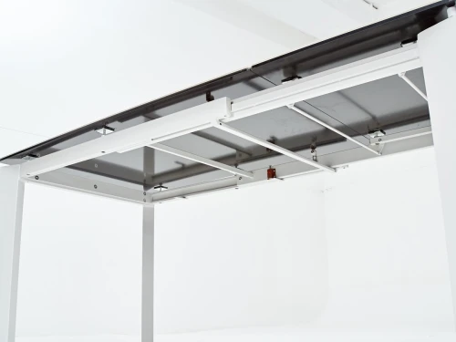 Стол CORNER 120 MATTE STATUARIO Белый мрамор матовый керамика, стекло/ белый каркас, ®DISAUR