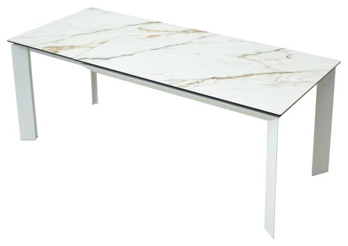Стол CREMONA 160 KL-188 Контрастный мрамор / белый каркас, ®DISAUR