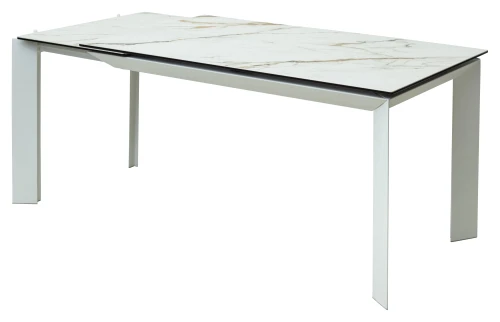 Стол CREMONA 160 KL-188 Контрастный мрамор / белый каркас, ®DISAUR