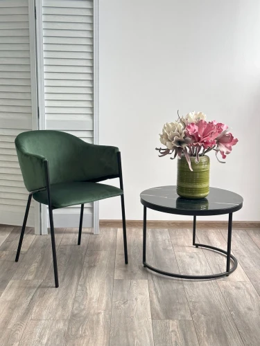 Стул ДИЛЛ, цвет H-30 изумрудный, велюр / черный каркас М-City