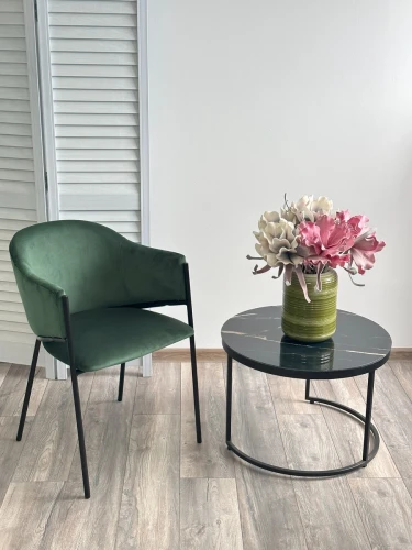 Стул ДИЛЛ, цвет H-30 изумрудный, велюр / черный каркас М-City