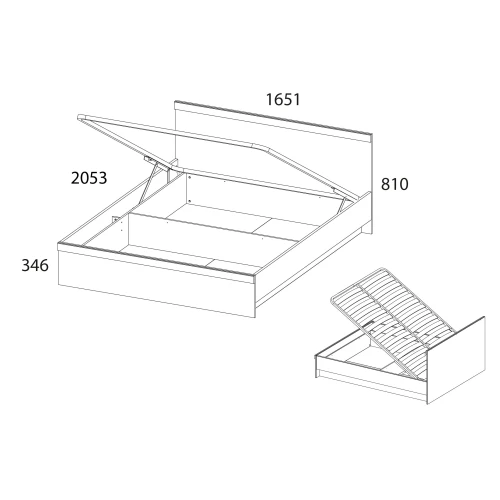 Кровать 160 с подъемником OSKAR , цвет дуб Санремо