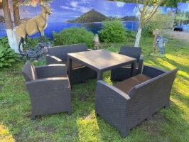 Комплект мебели под искусственный ротанг для отдыха Калифорния «California Family Mini Set» арт.77787/77763/8422  -  2