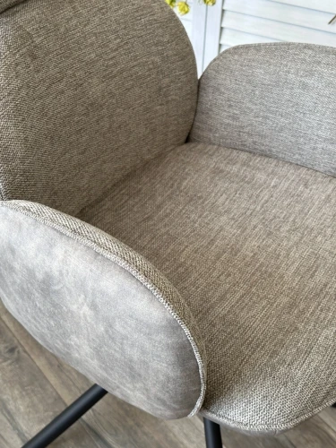 Стул VARDY 360 град.поворот. Brego-07 Серый, ткань/ 7525-180 Серый, велюр/Черный, ®DISAUR