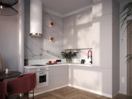 Модульная угловая кухня Сиэль 2150х2000 Атласный серый МДФ