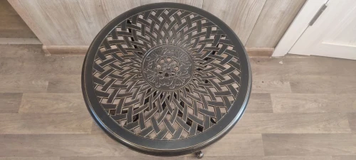 Стол круглый из литого алюминия Белград «Belgrade» бронза 6366-1