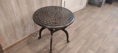 Стол круглый из литого алюминия Белград «Belgrade» бронза 6366-1