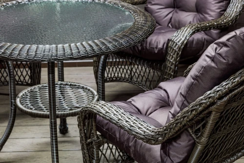 Садовый комплект из искусственного ротанга Мэдисон НЬЮ (Medison NEW) стол круглый D90 + 4 кресла с подушками на сиденье и спинку